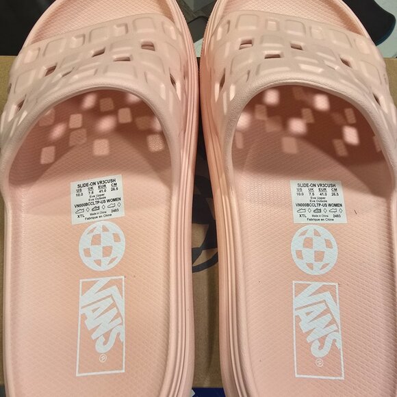 Vans Slide On VR3 Cush Sandals Light Pink Women's Size 10 Slip On NEW - Picture 7 of 9